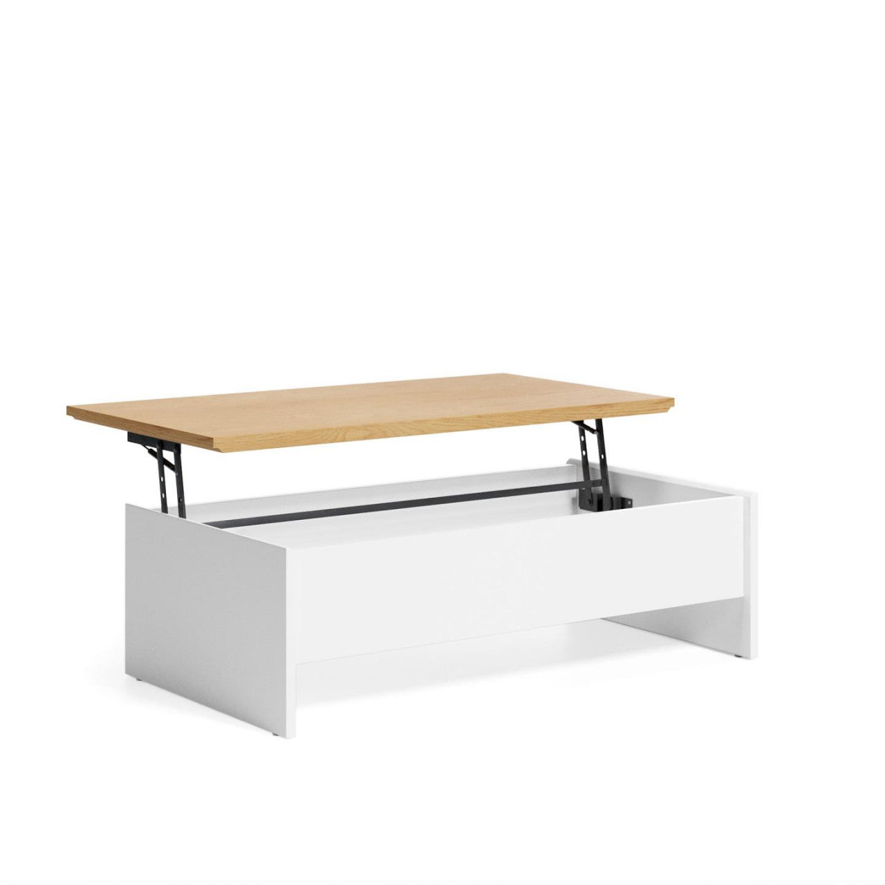 Masa de cafea extensibila alba/maro 60x110 cm Abilen Kave Home