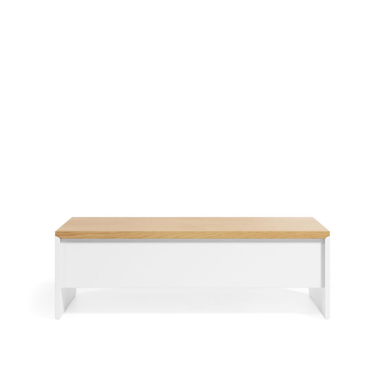Masa de cafea extensibila alba/maro 60x110 cm Abilen Kave Home