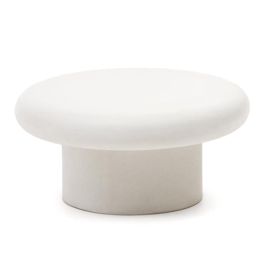 Masa de cafea exterior alba din ciment 66 cm Addaia Kave Home