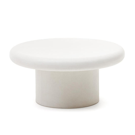 Masa de cafea exterior alba din ciment 90 cm Addaia Kave Home