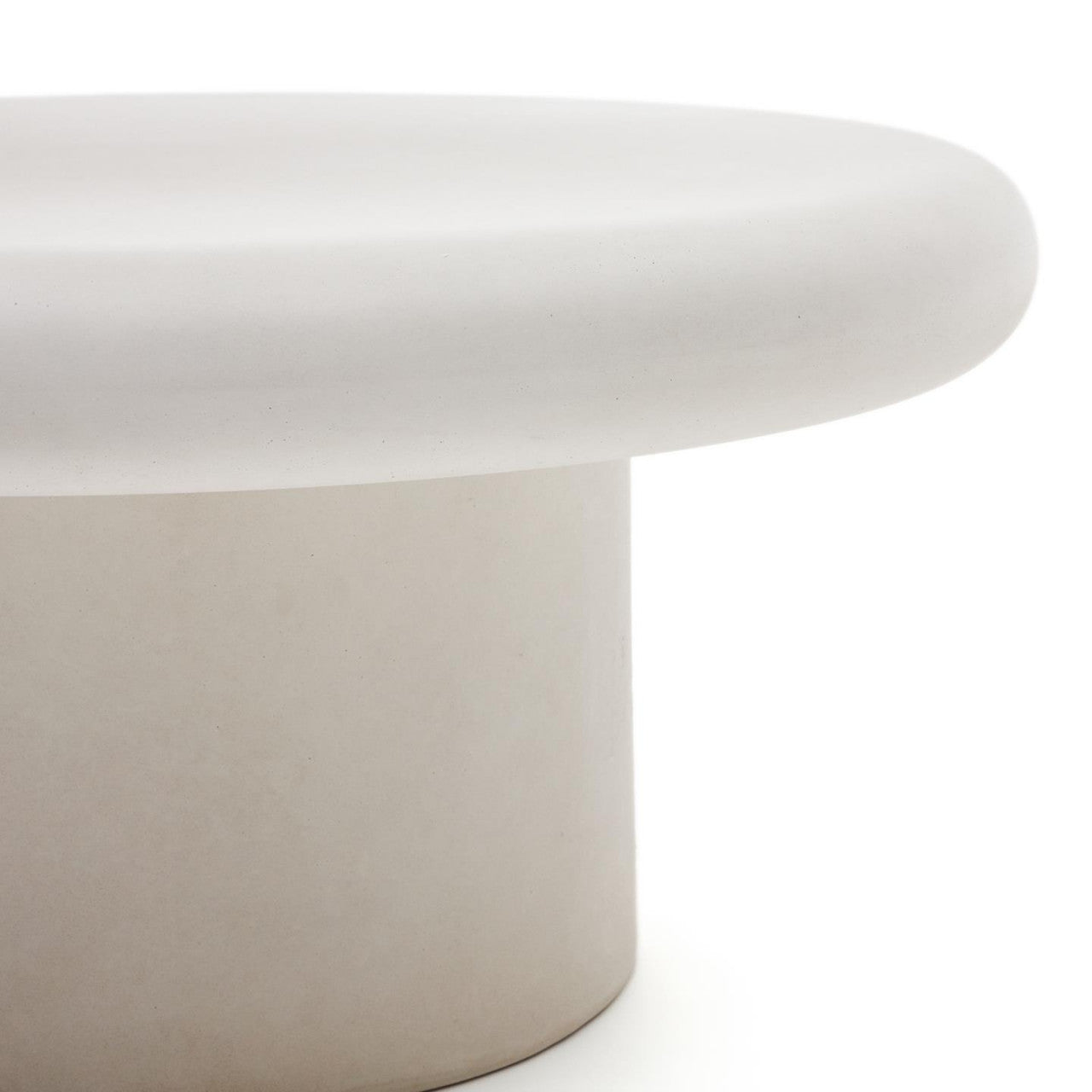 Masa de cafea exterior alba din ciment 90 cm Addaia Kave Home