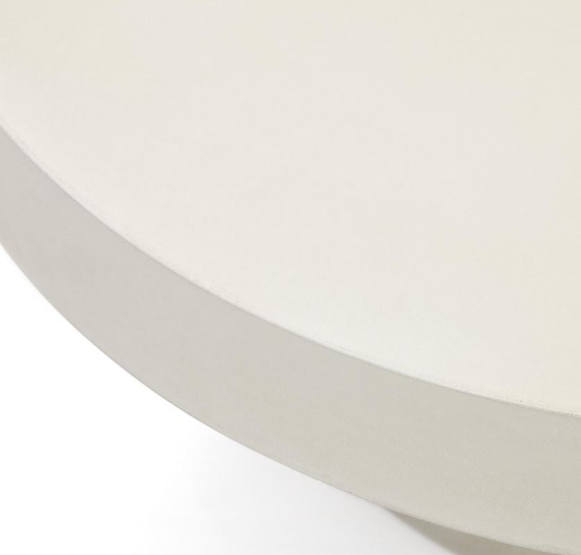 Masa de cafea exterior alba din ciment 90 cm Aiguablava Kave Home