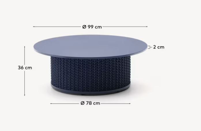 Masa de cafea exterior albastra din metal 99 cm Sedalis Kave Home