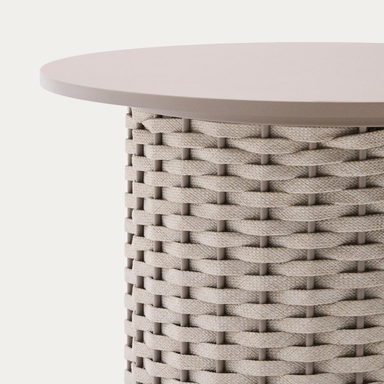 Masa de cafea exterior grej din metal 50 cm Sedalis Kave Home