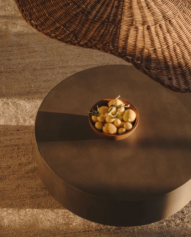 Masa de cafea exterior gri din ciment 80 cm Garbet Kave Home