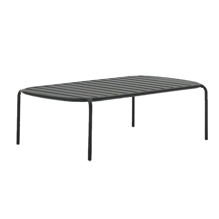 Masa de cafea exterior gri din metal 65x113 cm Joncols Kave Home