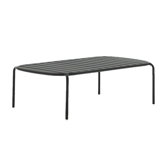 Masa de cafea exterior gri din metal 65x113 cm Joncols Kave Home
