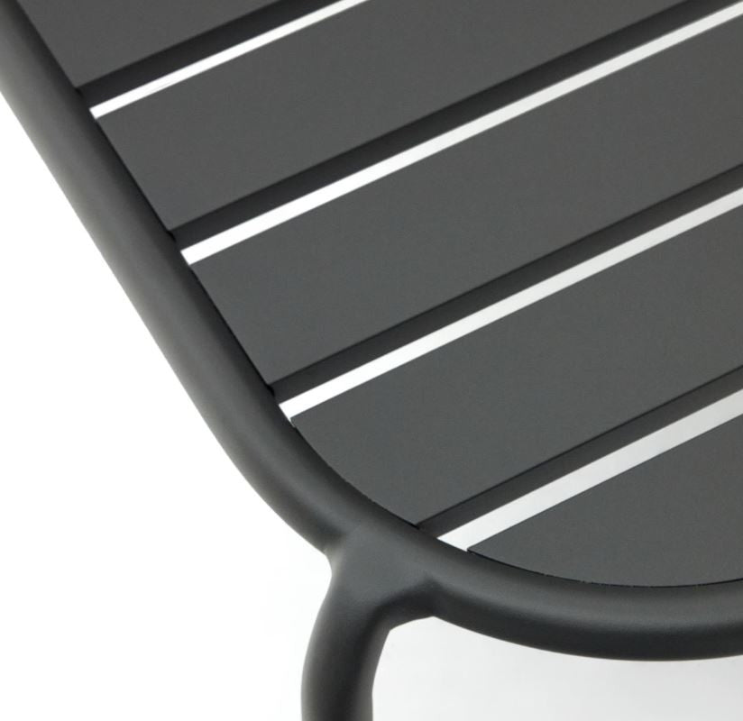 Masa de cafea exterior gri din metal 65x113 cm Joncols Kave Home