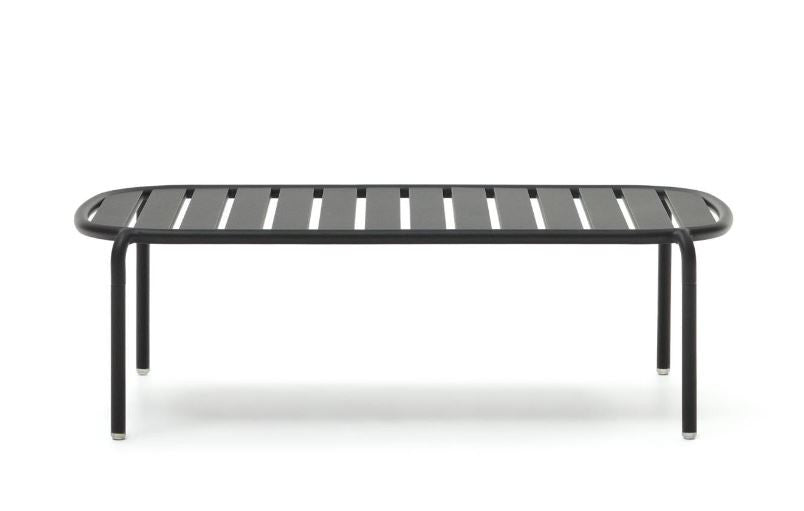 Masa de cafea exterior gri din metal 65x113 cm Joncols Kave Home