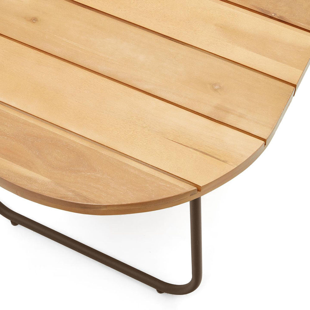 Masa de cafea exterior maro din lemn 50x100 cm Salguer Kave Home