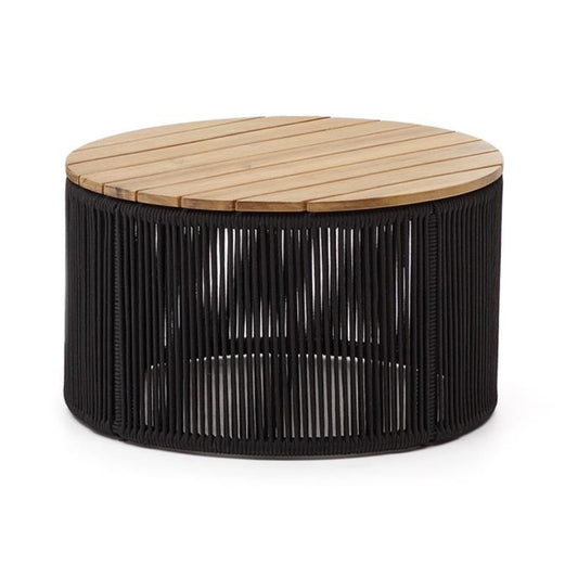 Masa de cafea exterior maro/neagra din lemn 60 cm Dandara Kave Home