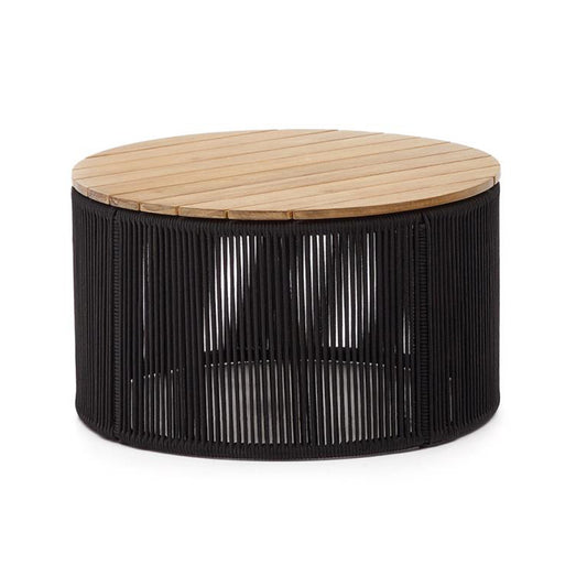 Masa de cafea exterior maro/neagra din lemn 70 cm Dandara Kave Home