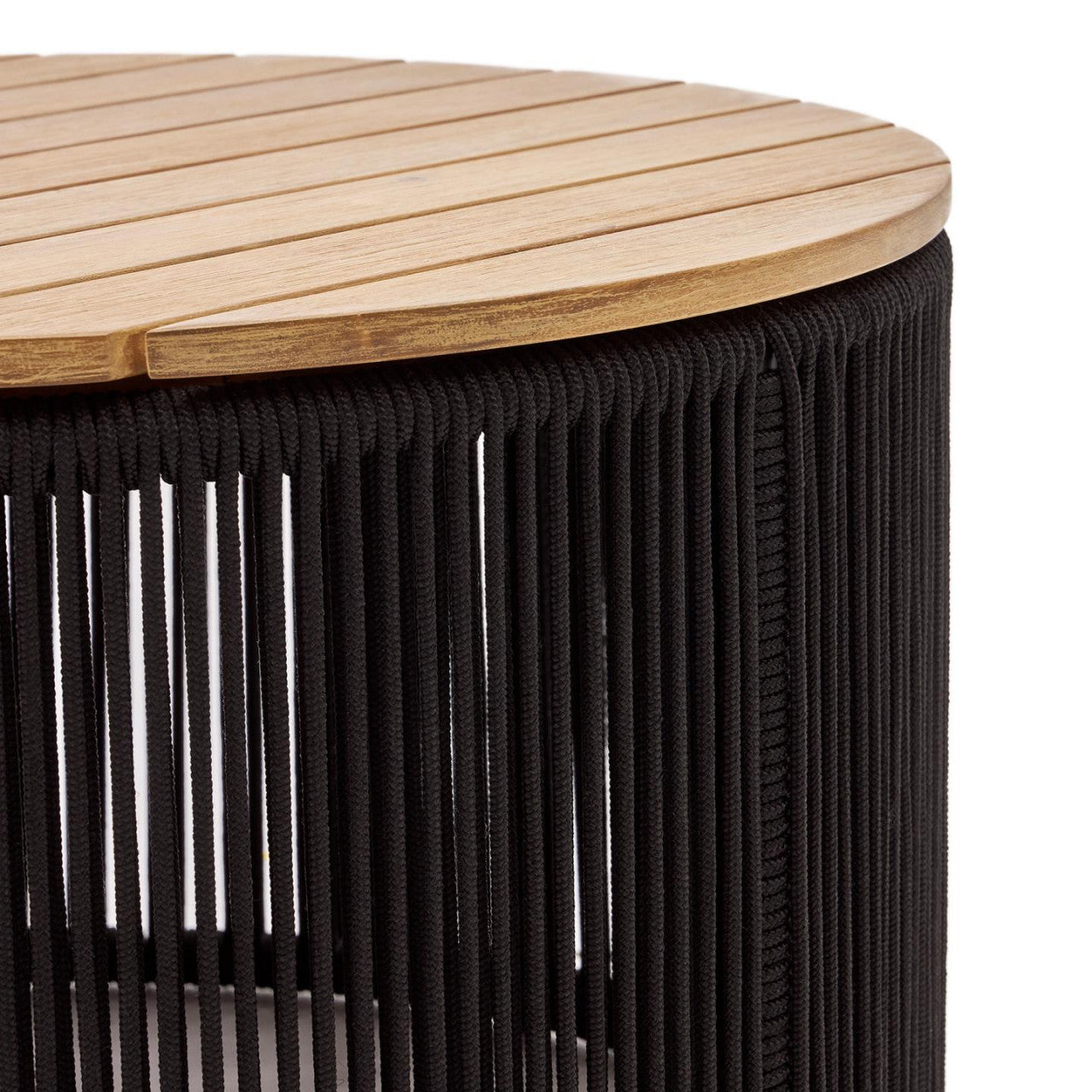 Masa de cafea exterior maro/neagra din lemn 70 cm Dandara Kave Home