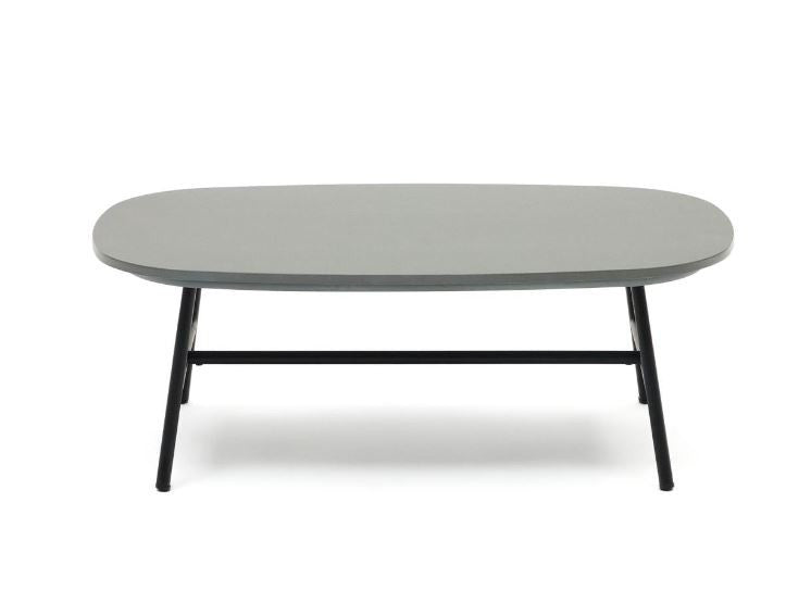 Masa de cafea exterior neagra din metal 60x100 cm Bramant Kave Home