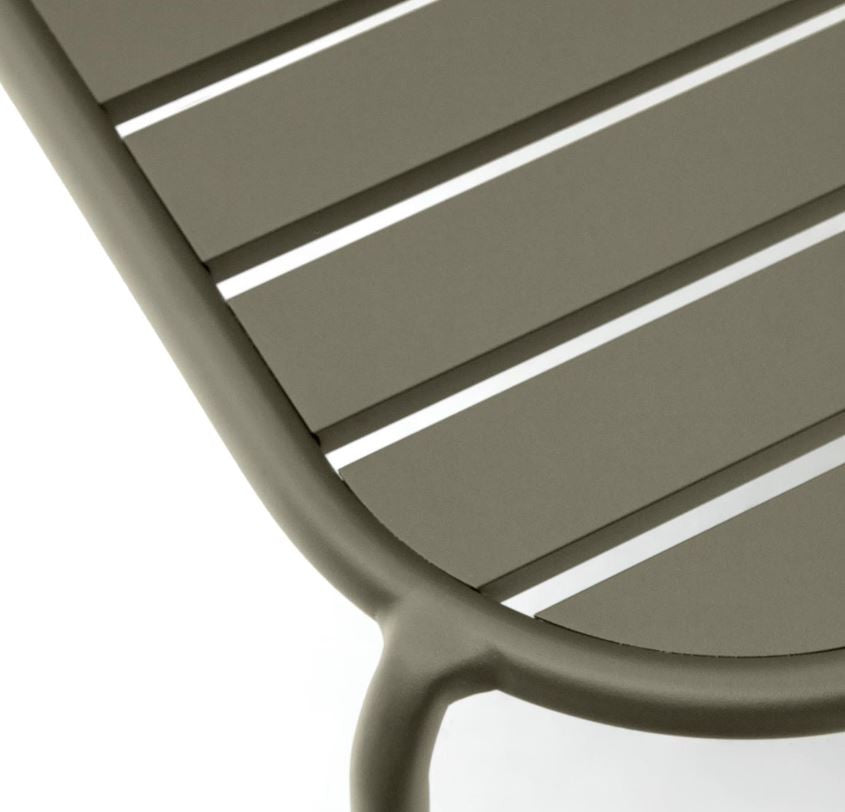 Masa de cafea exterior verde din metal 65x113 cm Joncols Kave Home