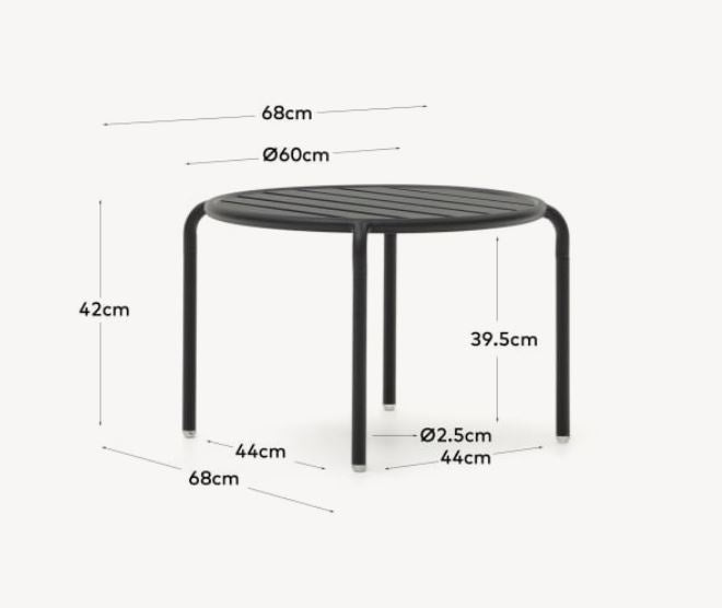 Masa de cafea exterior verde din metal 68 cm Joncols Kave Home