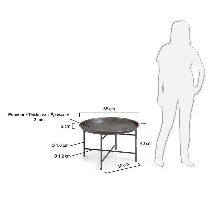 Masa de cafea gri din metal 65 cm Dalinea Kave Home