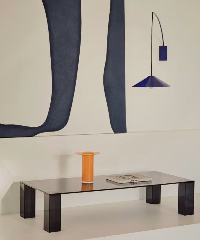 Masa de cafea gri inchis din sticla 60x140 cm Adularia Kave Home