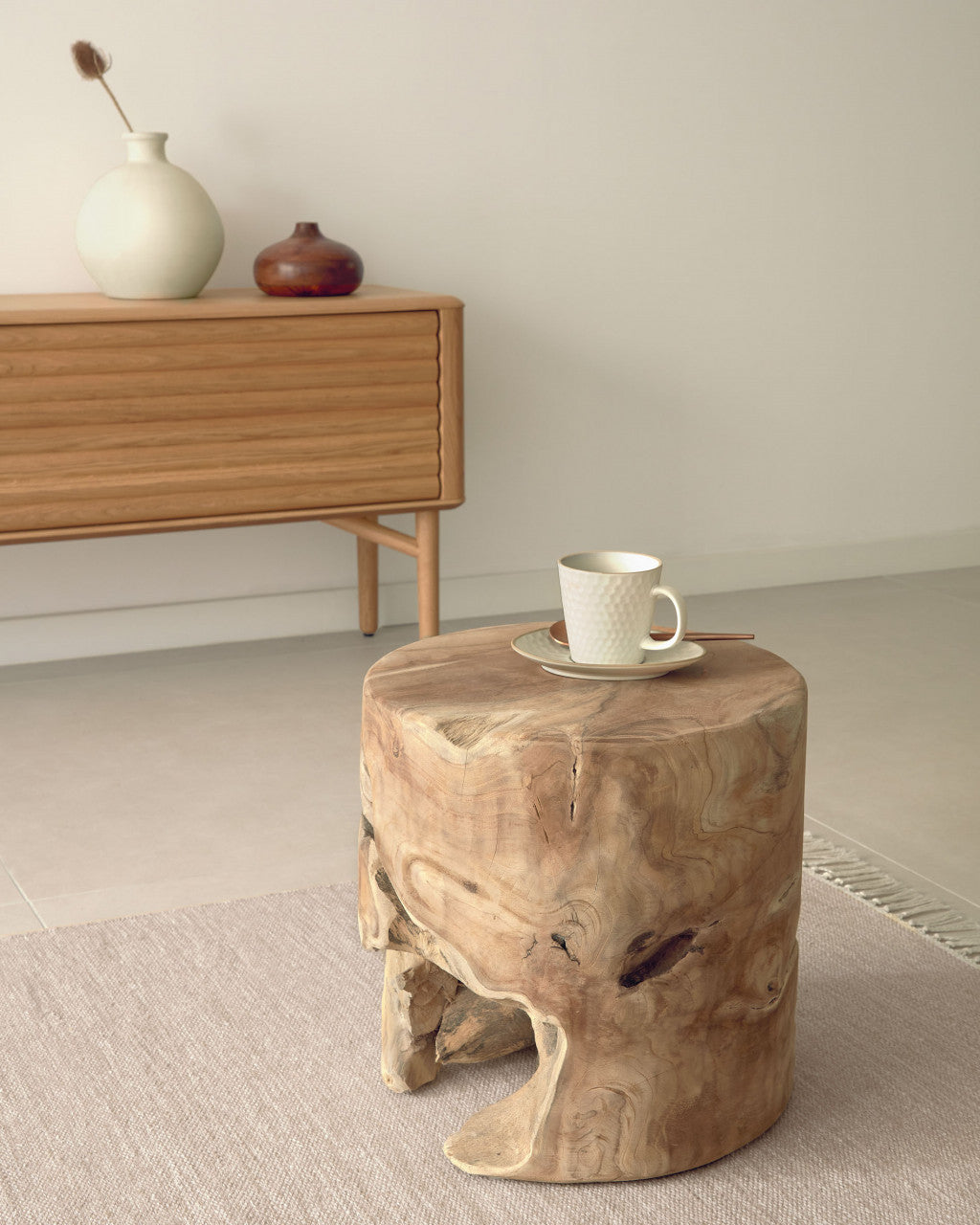 Masa de cafea maro din lemn 35 cm Tropicana Kave Home