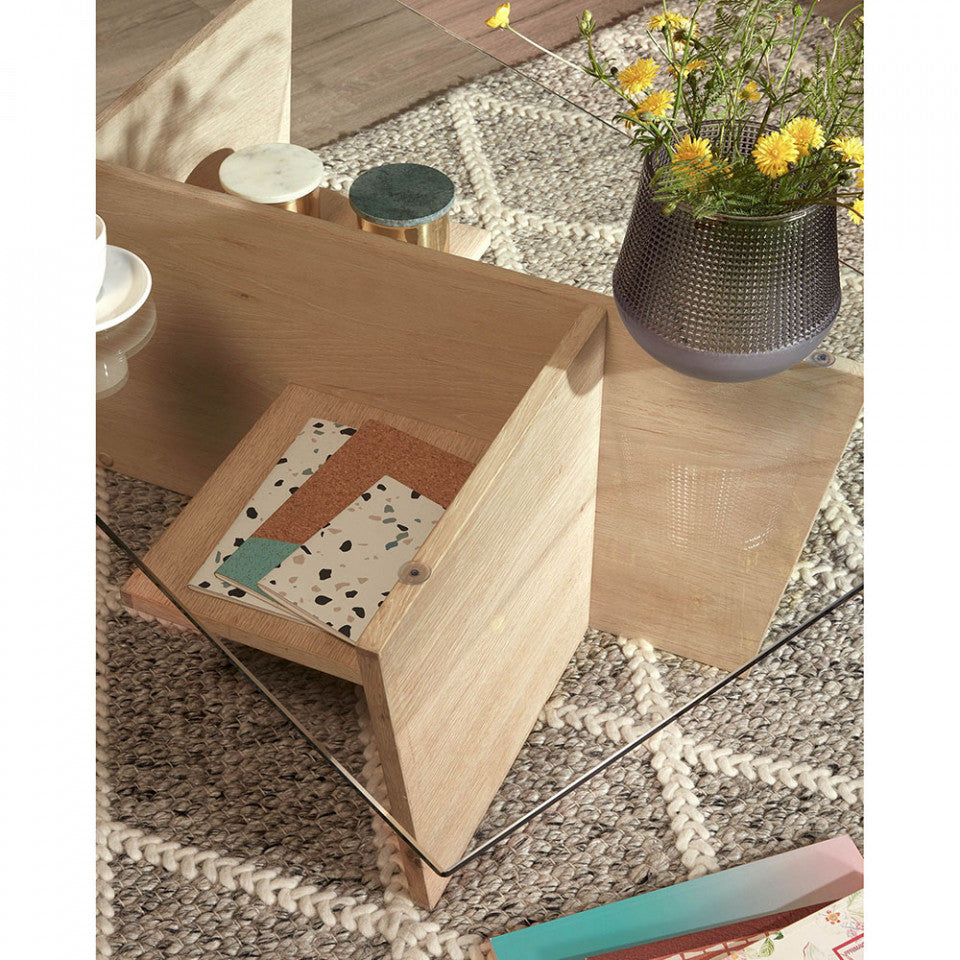 Masa de cafea maro din lemn 60x110 cm Balwind Kave Home