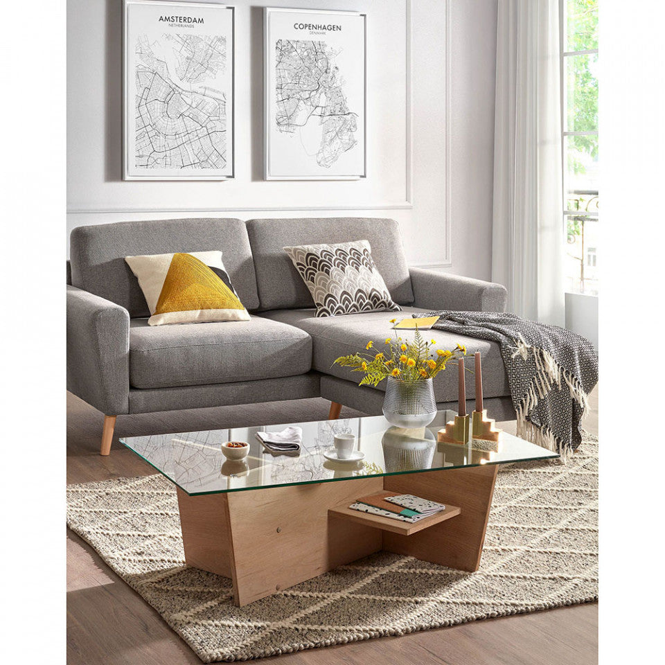 Masa de cafea maro din lemn 60x110 cm Balwind Kave Home