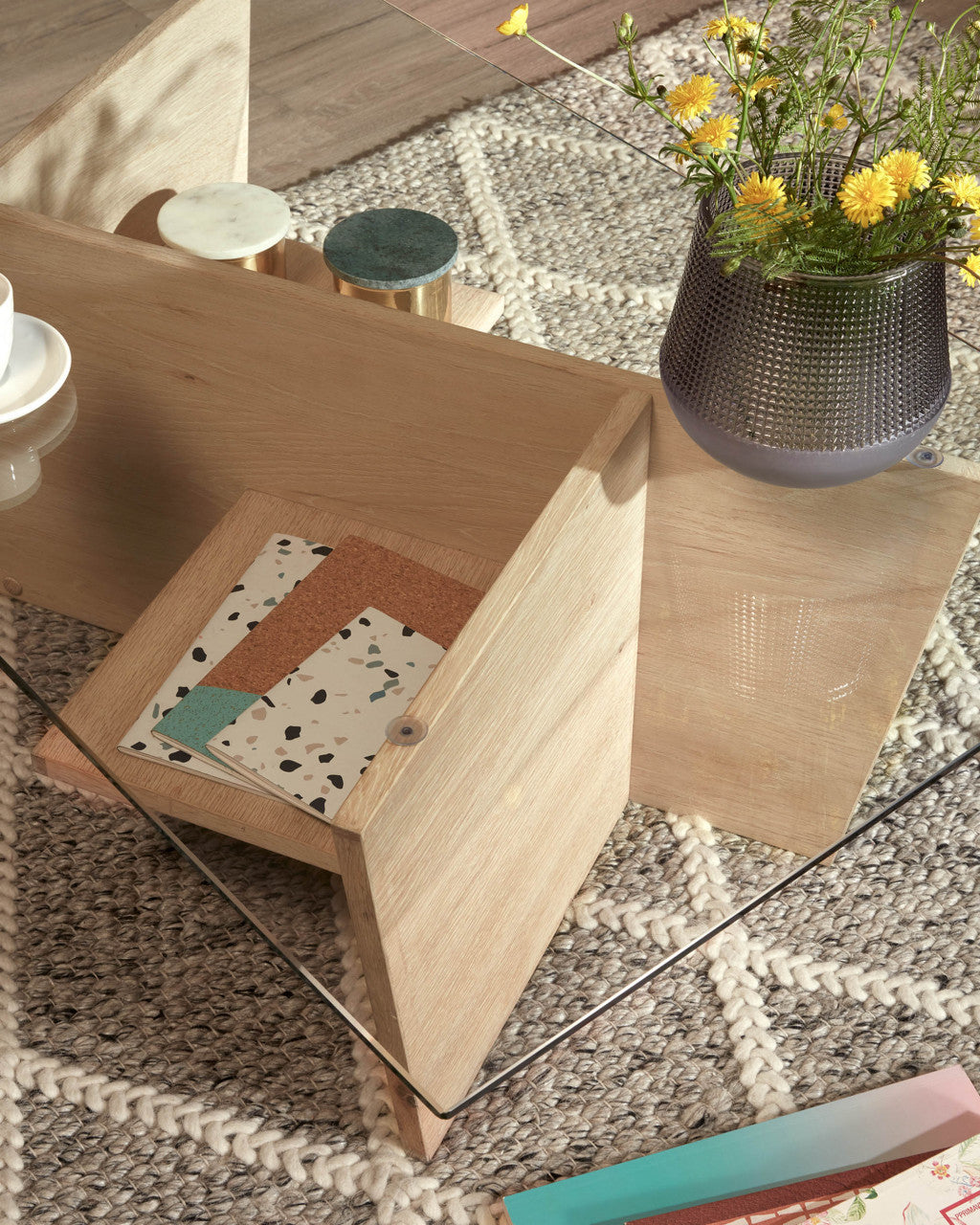 Masa de cafea maro din lemn 60x110 cm Balwind Kave Home