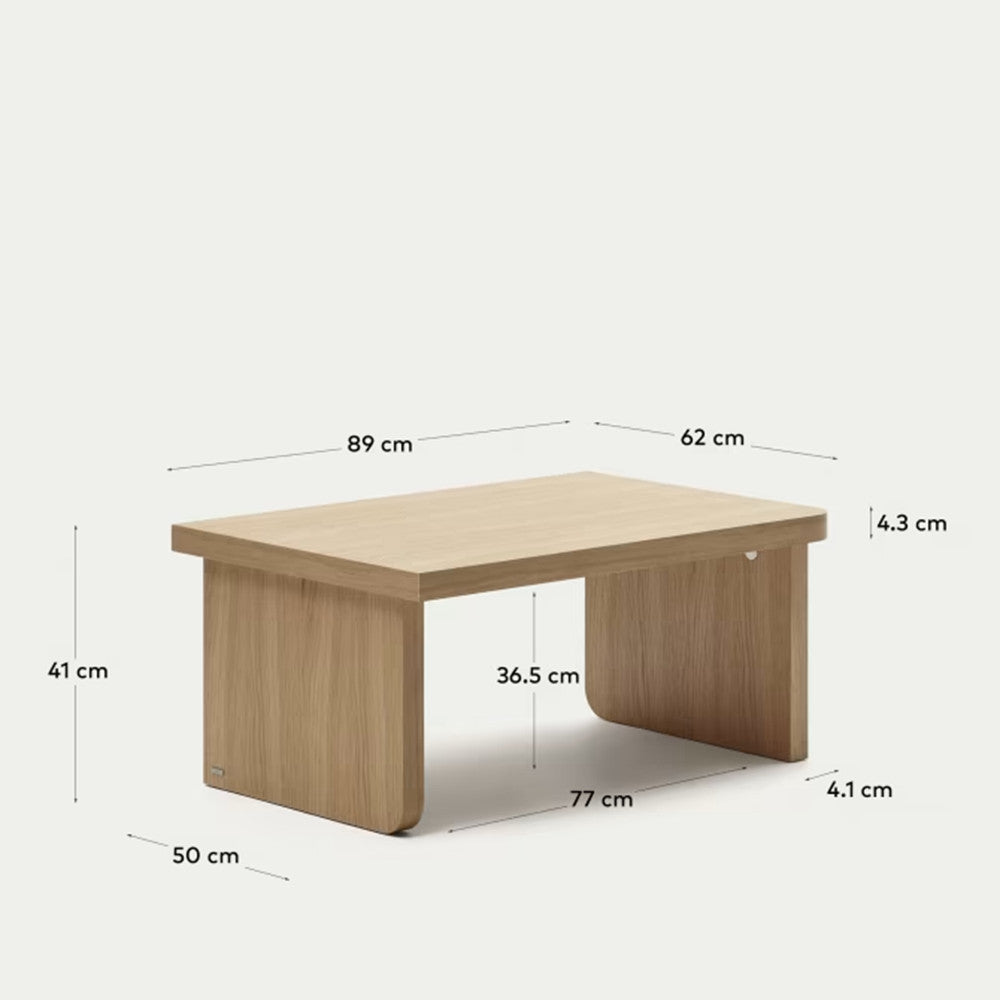 Masa de cafea maro din lemn 62x89 cm Oaq Kave Home