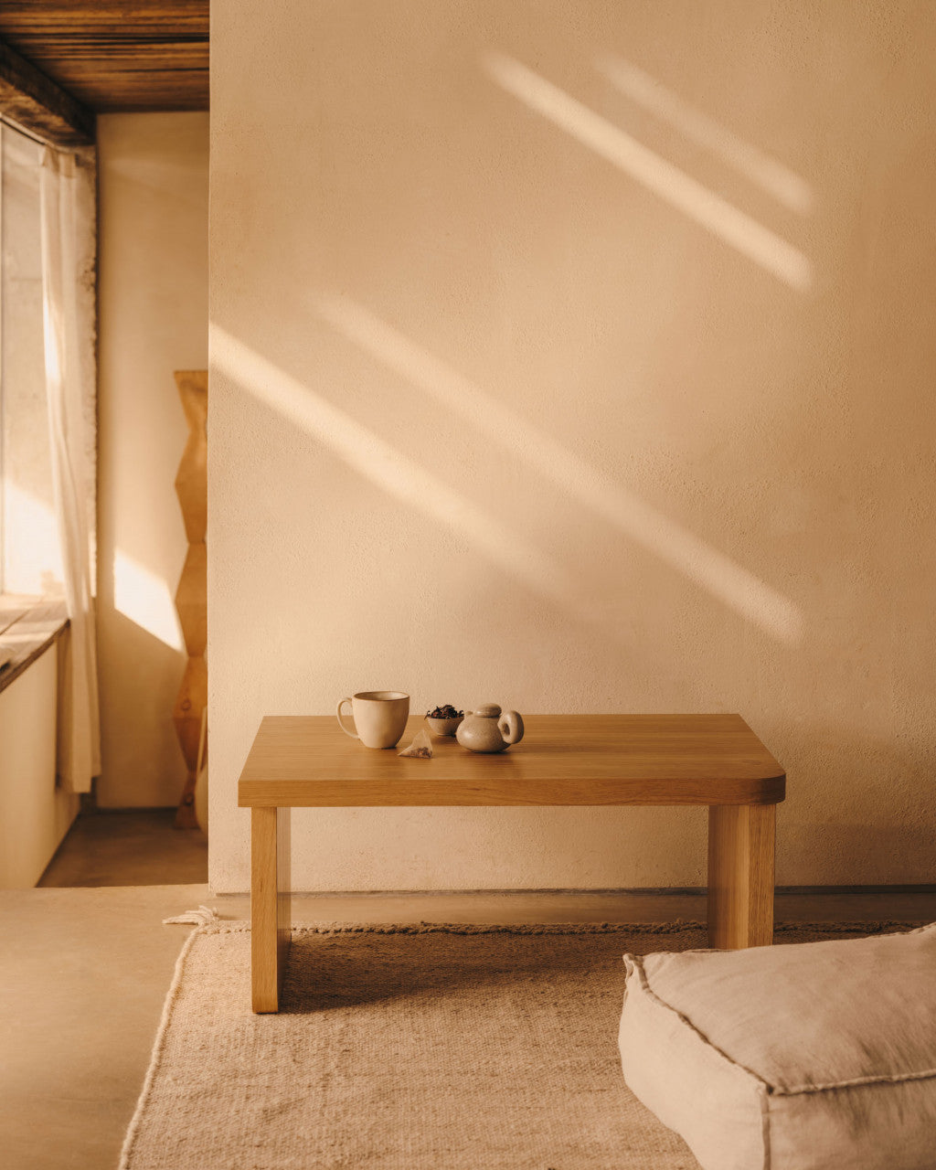 Masa de cafea maro din lemn 62x89 cm Oaq Kave Home