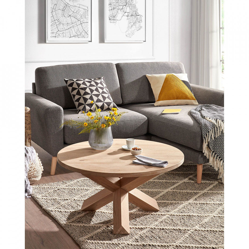 Masa de cafea maro din lemn 65 cm Lotus Kave Home
