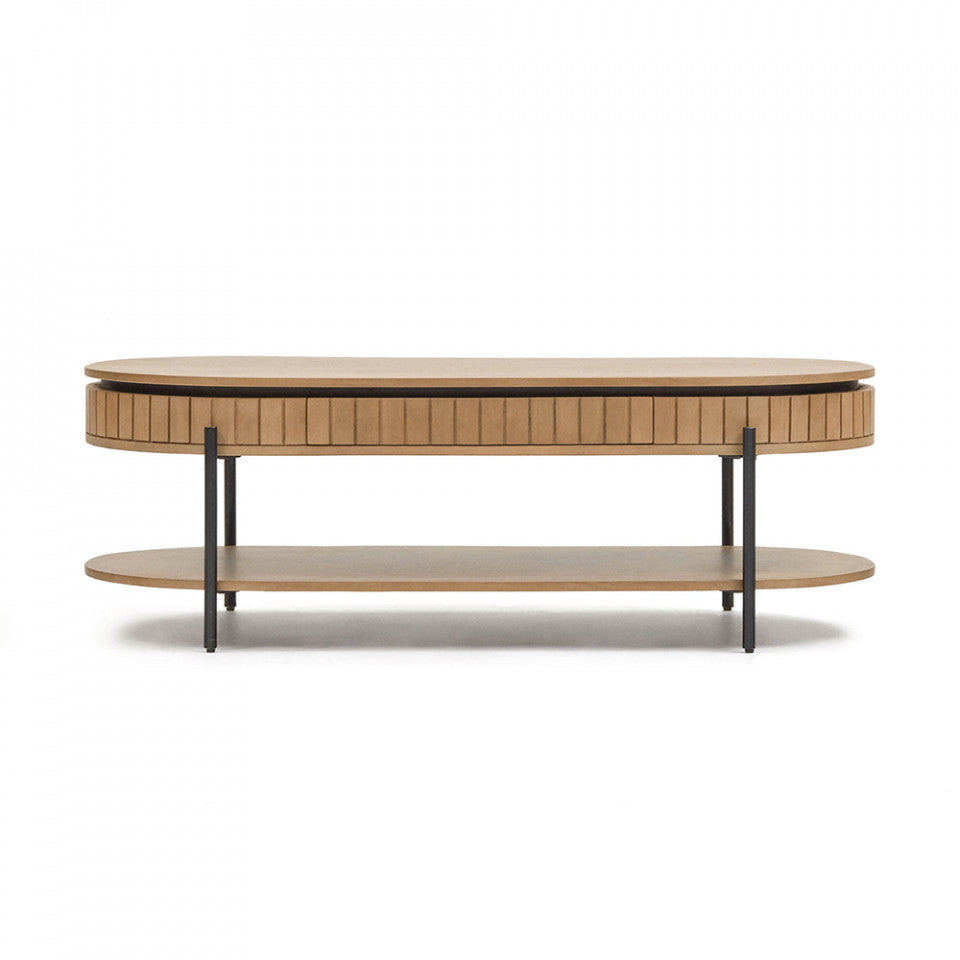 Masa de cafea maro din lemn 65x130 cm Licia Kave Home
