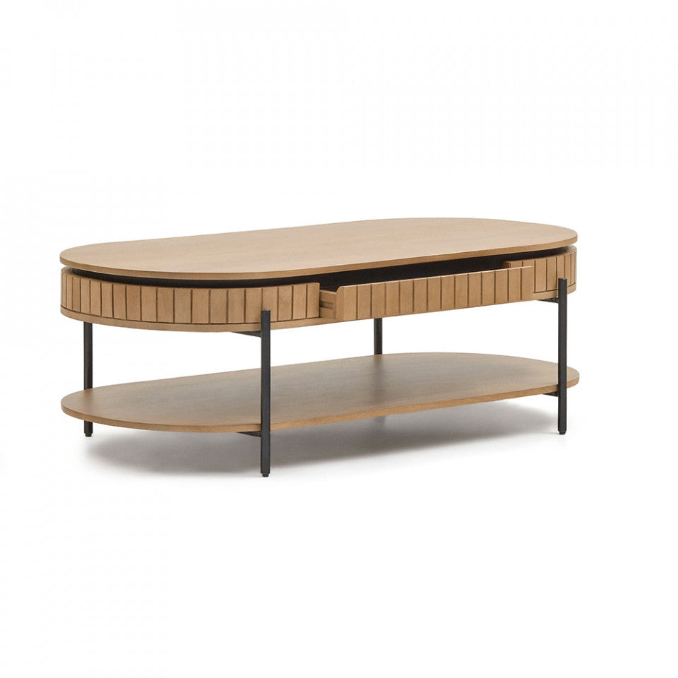 Masa de cafea maro din lemn 65x130 cm Licia Kave Home