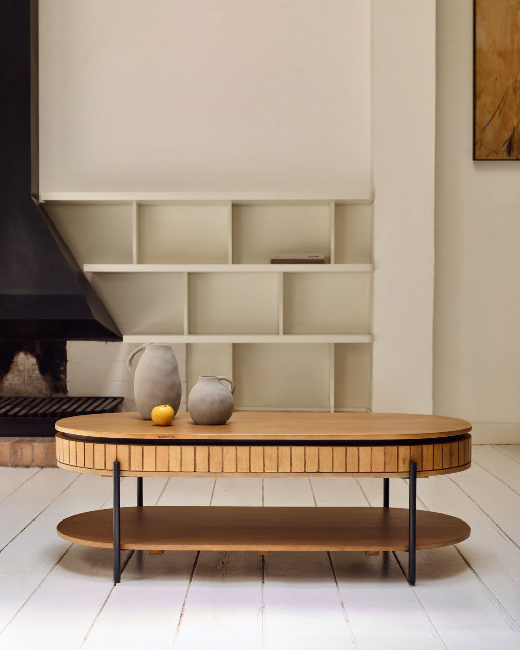 Masa de cafea maro din lemn 65x130 cm Licia Kave Home