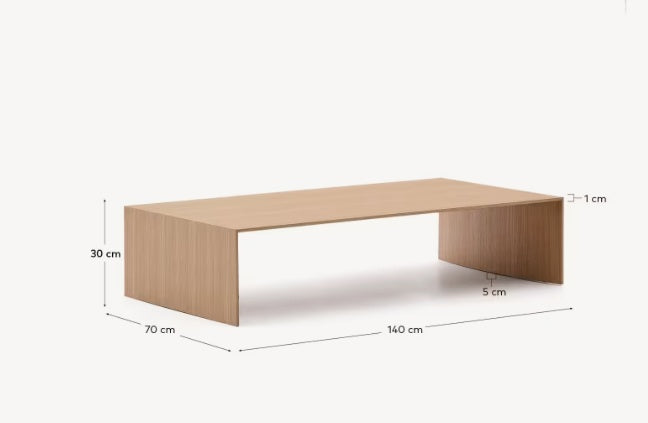 Masa de cafea maro din lemn 70x140 cm Litto Oak Kave Home