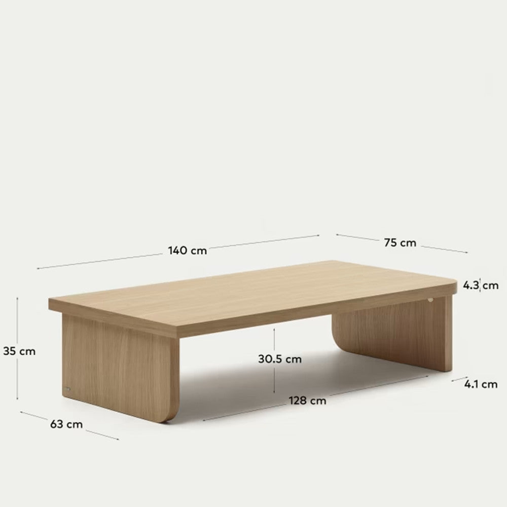 Masa de cafea maro din lemn 75x140 cm Oaq Kave Home