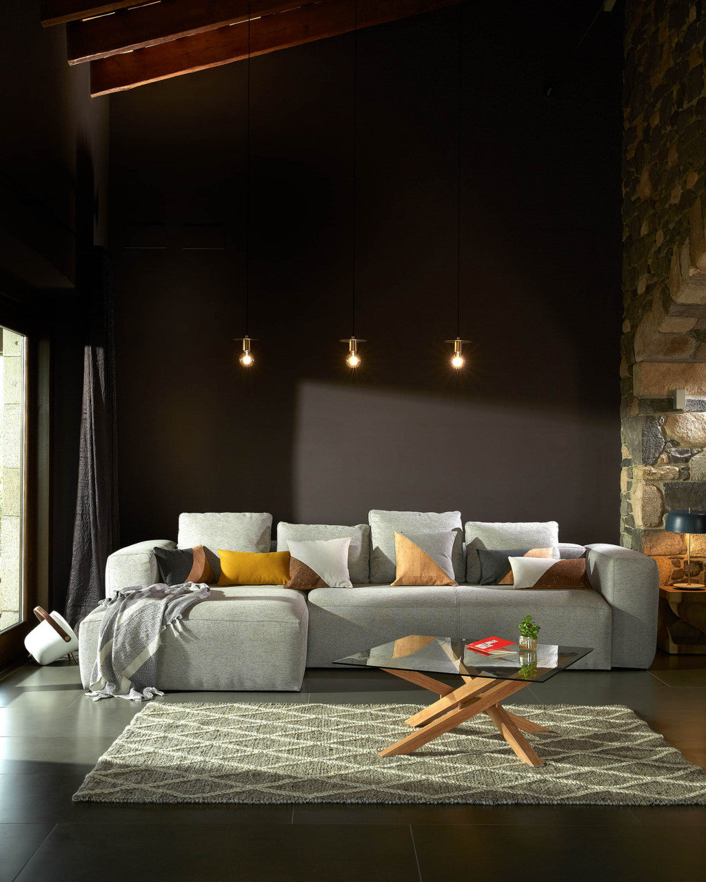 Masa de cafea maro din metal 90x90 cm Kamido Kave Home