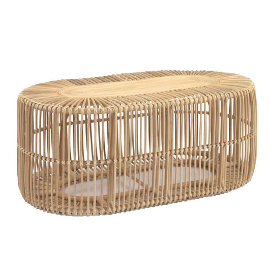 Masa de cafea maro din ratan 60x110 cm Lael Kave Home