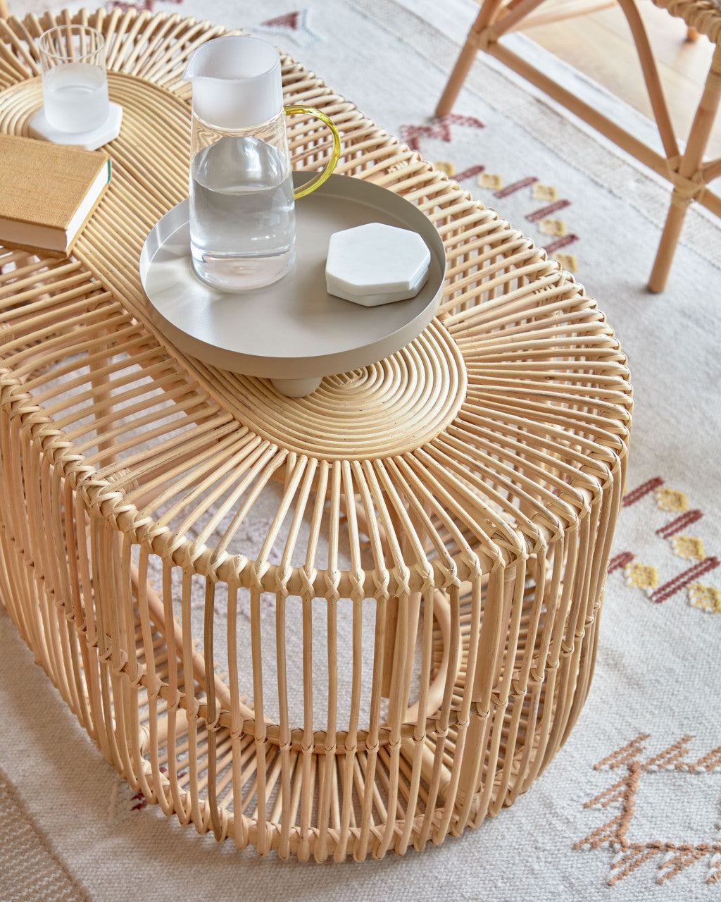 Masa de cafea maro din ratan 60x110 cm Lael Kave Home