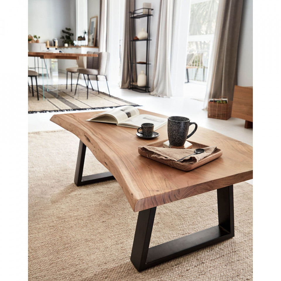 Masa de cafea maro/neagra din lemn 65x115 cm Alaia Kave Home