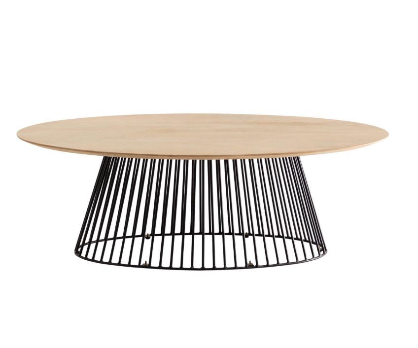 Masa de cafea maro/neagra din lemn 65x120 cm Leska Kave Home