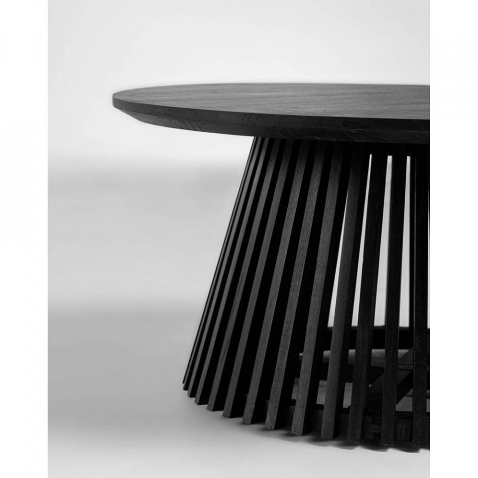 Masa de cafea neagra din lemn 80 cm Jeanette Kave Home