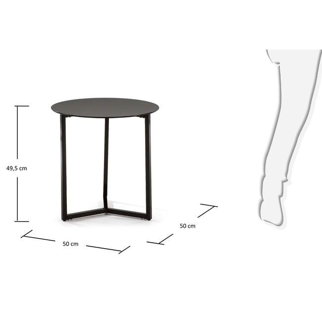 Masa de cafea neagra din metal 50 cm Raeam Kave Home