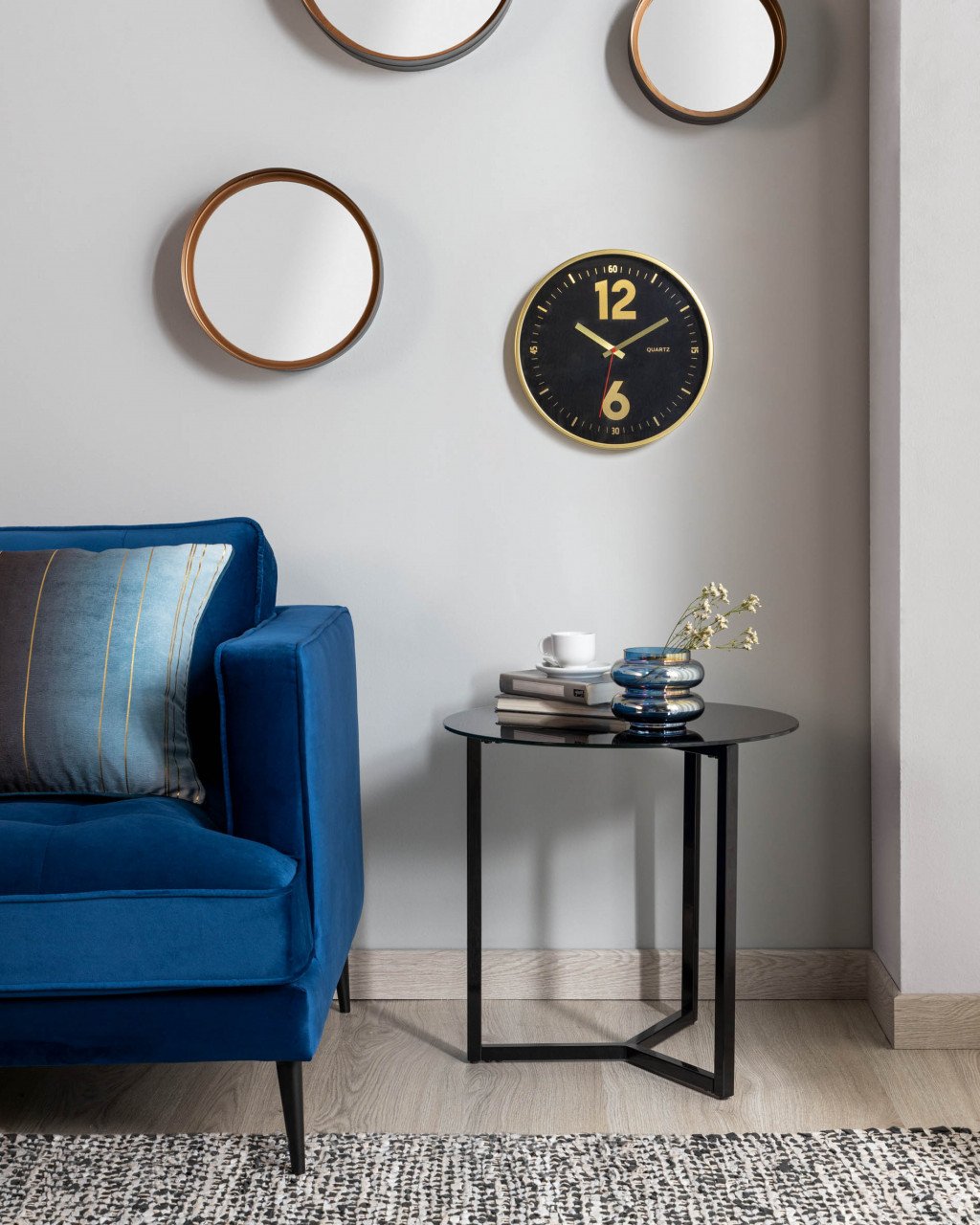 Masa de cafea neagra din metal 50 cm Raeam Kave Home