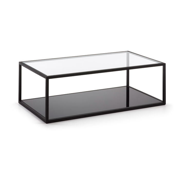 Masa de cafea neagra din metal 60x110 cm Blackhill Kave Home