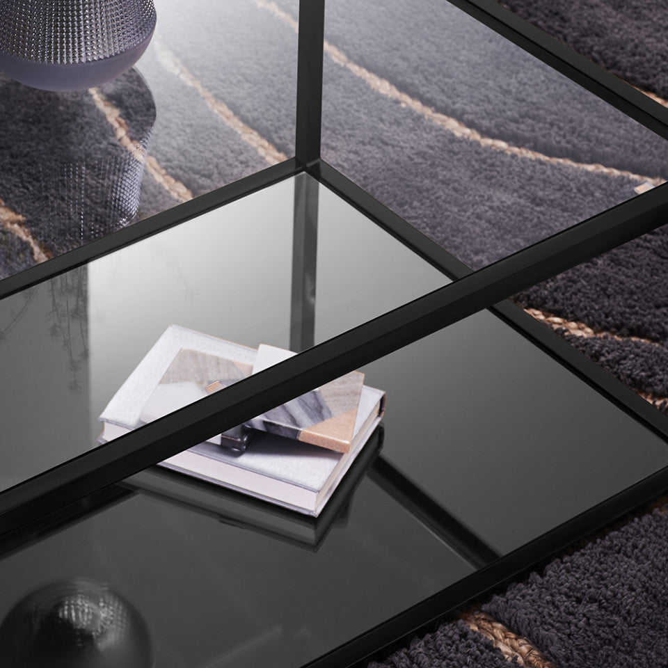 Masa de cafea neagra din metal 60x110 cm Blackhill Kave Home