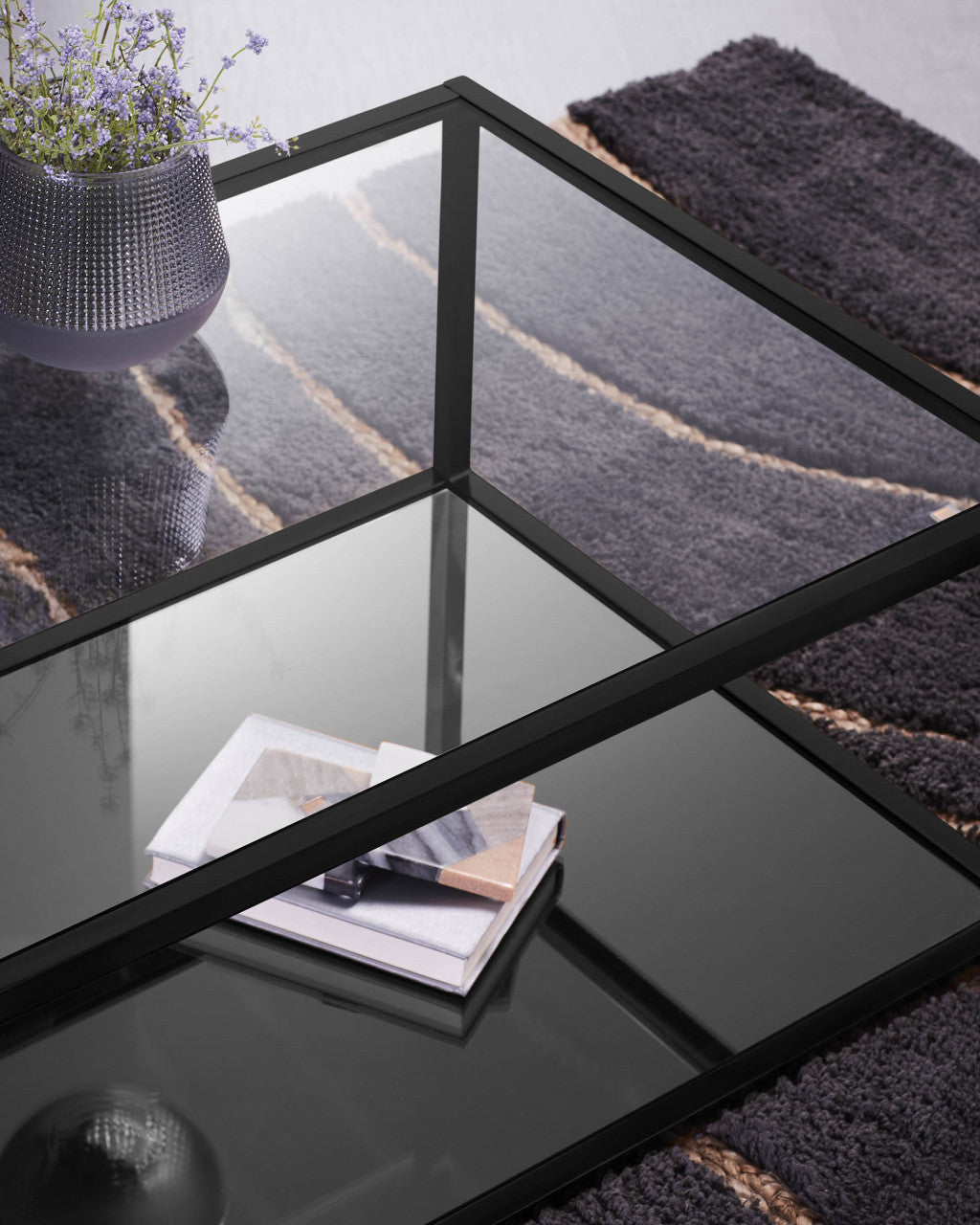 Masa de cafea neagra din metal 60x110 cm Blackhill Kave Home