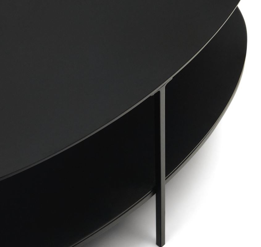 Masa de cafea neagra din metal 65x110 cm Fideia Kave Home