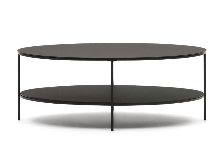 Masa de cafea neagra din metal 65x110 cm Fideia Kave Home