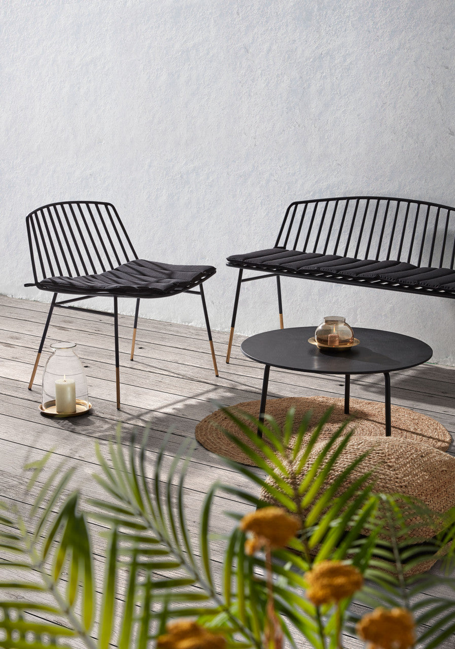 Masa de cafea neagra din metal 70 cm Mathis Kave Home