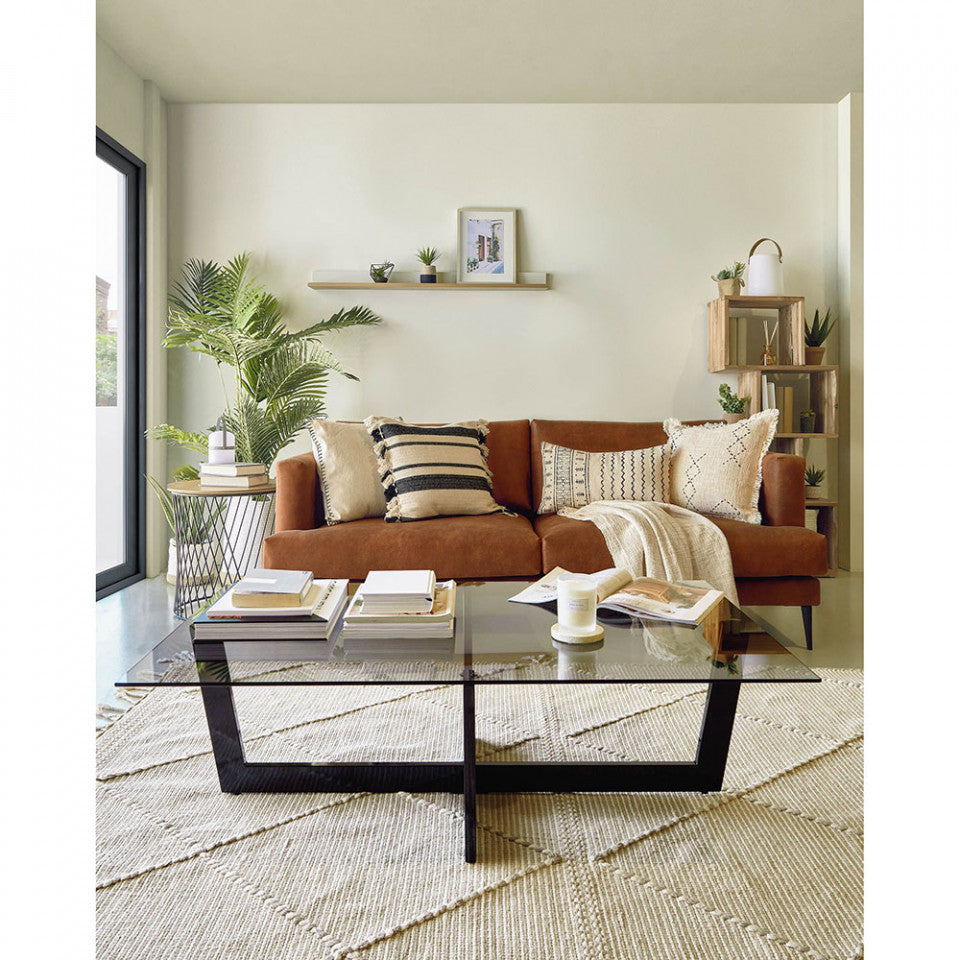 Masa de cafea neagra din metal 70x120 cm Plam Kave Home