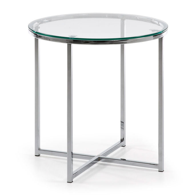 Masa de cafea transparenta/argintie din metal 50 cm Divid Kave Home